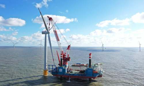 我国单体容量最大海上风电项目首个标段主体工程完工