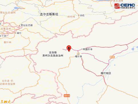 中国地震台网：疏附县发生3.4级地震